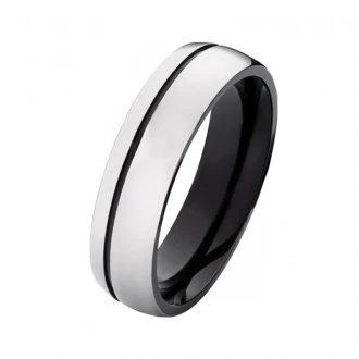 Mobile Preview: Herrenring 6mm schwarz poliert LUC27 mit Gravur