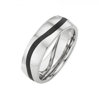 Mobile Preview: Silber Carbonring SR1937 mit Gravur