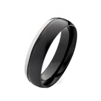 Mobile Preview: Schwarze Herrenring MOR8 mit Gravur