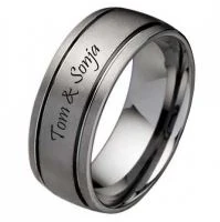 Mobile Preview: Wolframring PW116 mit Gravur und Außengravur