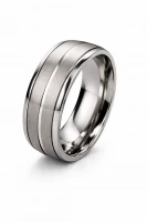 Mobile Preview: Titanringe voll im Trend T037 breite 8mm + Glanzrillen