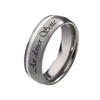 Mobile Preview: 925 Silbereinlage in Herrenring T064 mit Außengravur