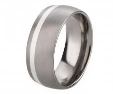 Mobile Preview: Breite Herrenring mit Silber T071 mit gratis Gravur