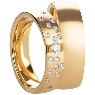 Partnerringe Edelstahl AB3424-AB3425 und Gravur