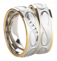 Mobile Preview: Partnerringe Edelstahl AB3416-AB3417 und Gravur
