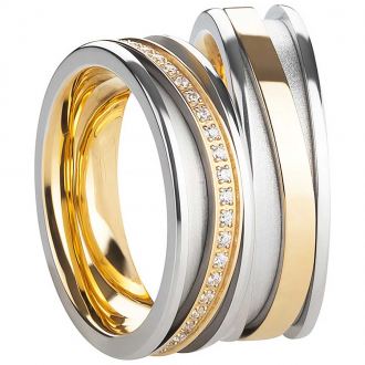 Partnerringe Edelstahl AB3426-AB3427 und Gravur