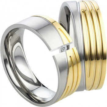 Partnerringe Goldfarbig LUC20 mit Gravur