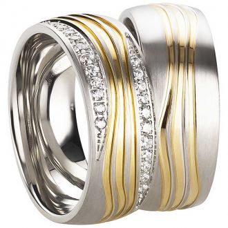 Partnerringe Edelstahl AB3204-AB3205 mit Gravur