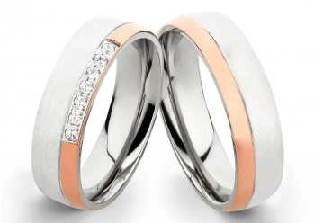 Edelstahlringe E042 mit Zirkonias und Gravur