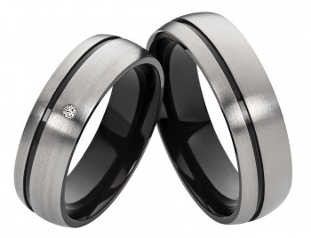 Partnerringe Titanringe PT155 mit Zirkonia