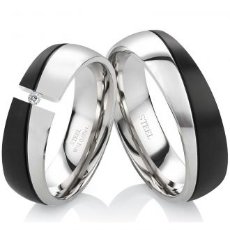 Edelstahlringe LUC6 mit Stein und Gravur