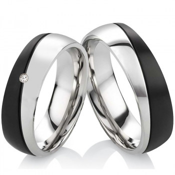 Edelstahlringe MOR6 Zirkonia oder Diamant