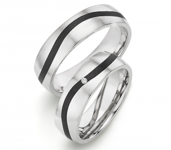 Silber Carbonring SR1936/SR1937 mit W/Si 0,015 CT Diamant