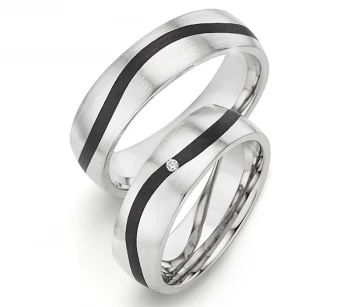 Silber Carbonring SR1936/SR1937 mit W/Si 0,015 CT Diamant