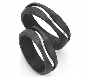 Silber Carbonring SR1938/SR1938 mit W/Si 0,015 CT Diamant