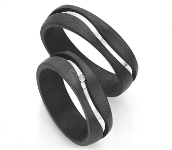 Silber Carbonring SR1938/SR1938 mit W/Si 0,015 CT Diamant