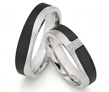Silber Carbonring SR1942/SR1943 mit W/Si 0,010 CT Diamant