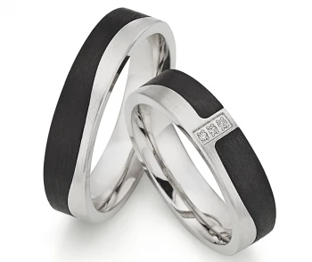 Silber Carbonring SR1942/SR1943 mit W/Si 0,010 CT Diamant