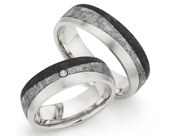 Silber Carbonring SR1944/SR1945 mit W/Si 0,015 CT Diamant