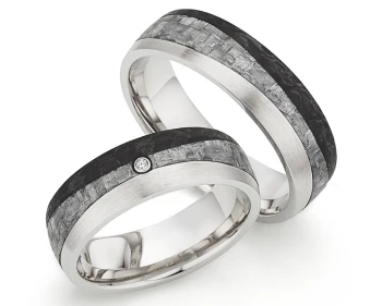 Silber Carbonring SR1944/SR1945 mit W/Si 0,015 CT Diamant
