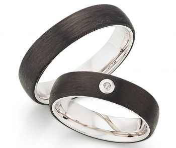 Silber Carbonring SR1946/SR1947 mit W/Si 0,015 CT Diamant
