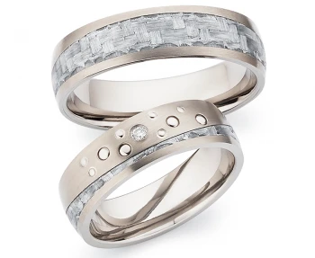 Titan Carbonring AB4106+107 mit W/Si 0,015 CT Diamant