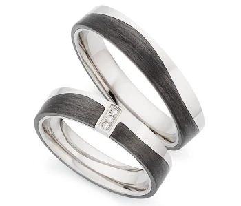 Titan Carbonring AB4110+111 mit W/Si 0,015 CT Diamant