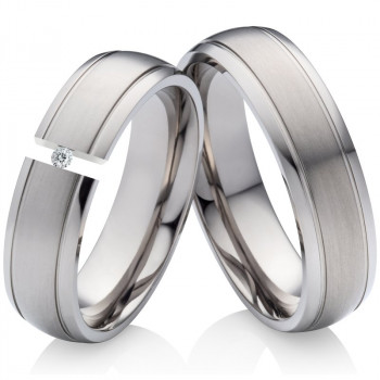 Titanringe LUC15 mit Zirkonia oder Diamant