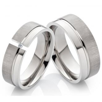 Titanringe LUC57 mit Zirkonia oder Diamant