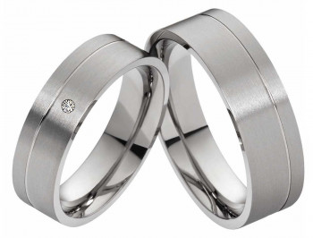 Partnerringe Titanringe PT018 mit Zirkonia