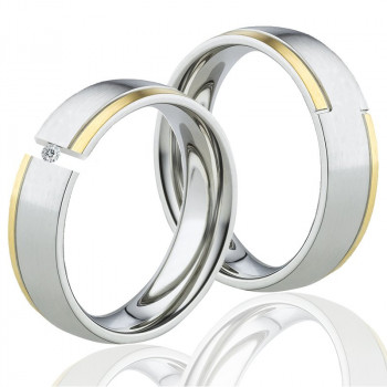 Titanringe mit Diamanten LUC68 und Gravur