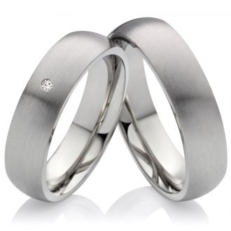 Titanringe MOR14 mit Zirkonia oder Diamant