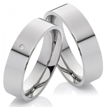 Titanringe mit Diamant MOR63 und Gravur