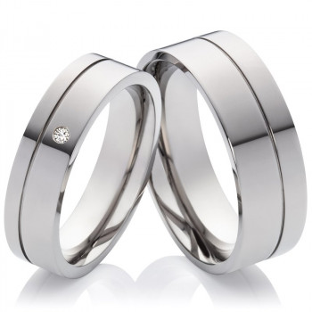 Partnerringe Titanringe MOR64 mit Zirkonia