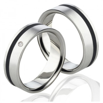 Partnerringe Titanringe MOR70 mit Fingerabruecke