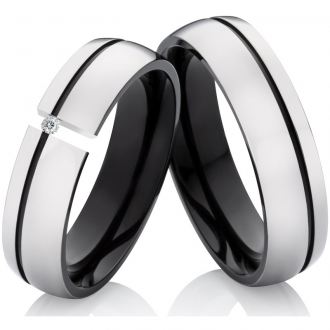 Titanringe LUC27 mit Zirkonia oder Diamant