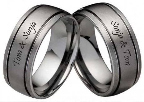 Wolframring W117 ohne Stein mit Außengravur