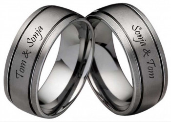 Wolframringe W117 ohne Stein mit Außengravur