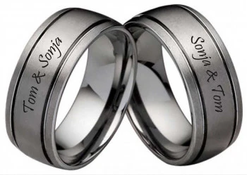 Wolframringe W117 ohne Stein mit Außengravur