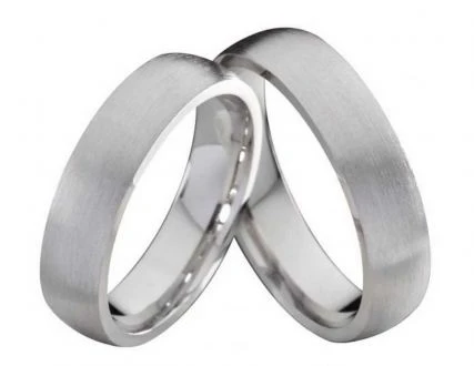 Partnerringe Silberringe S904 ohne Stein und mattierter Oberflaeche