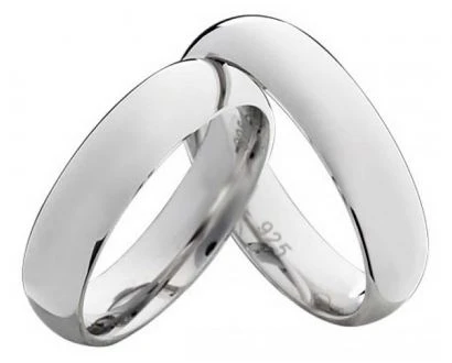 Partnerringe Silberringe PS800 ohne Stein und polierter Oberflaeche