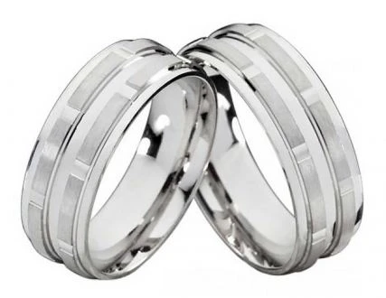 Rings-and-More Partnerringe Silberringe PS805 ohne Stein und Muster in Oberflaeche