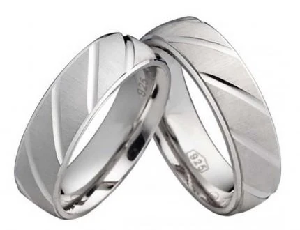 Rings-and-More Partnerringe PS812 ohne Stein, 6mm Breite, klassischer Silberring