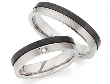 Titan Carbonring AB4100+101 mit W/Si 0,010 CT Diamant