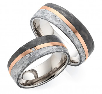 Titan Carbonring AB4524+25 mit W/Si 0,010 CT Diamant