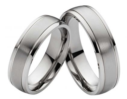 Titanringe T035 ohne Stein mit Gravur