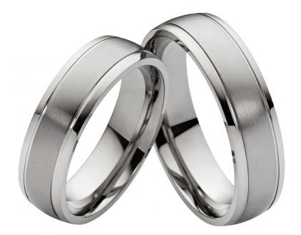 Titanringe T035 ohne Stein mit Gravur