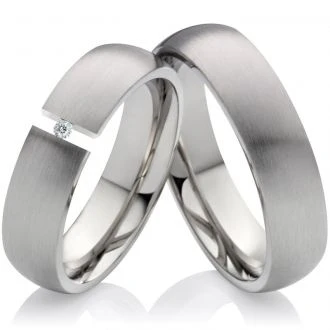 Titanringe LUC14 mit Zirkonia oder Diamant