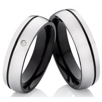 Titanringe MOR27 mit Zirkonia oder Diamant