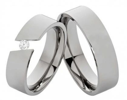 Partnerringe Titanringe PT190 mit Zirkonia